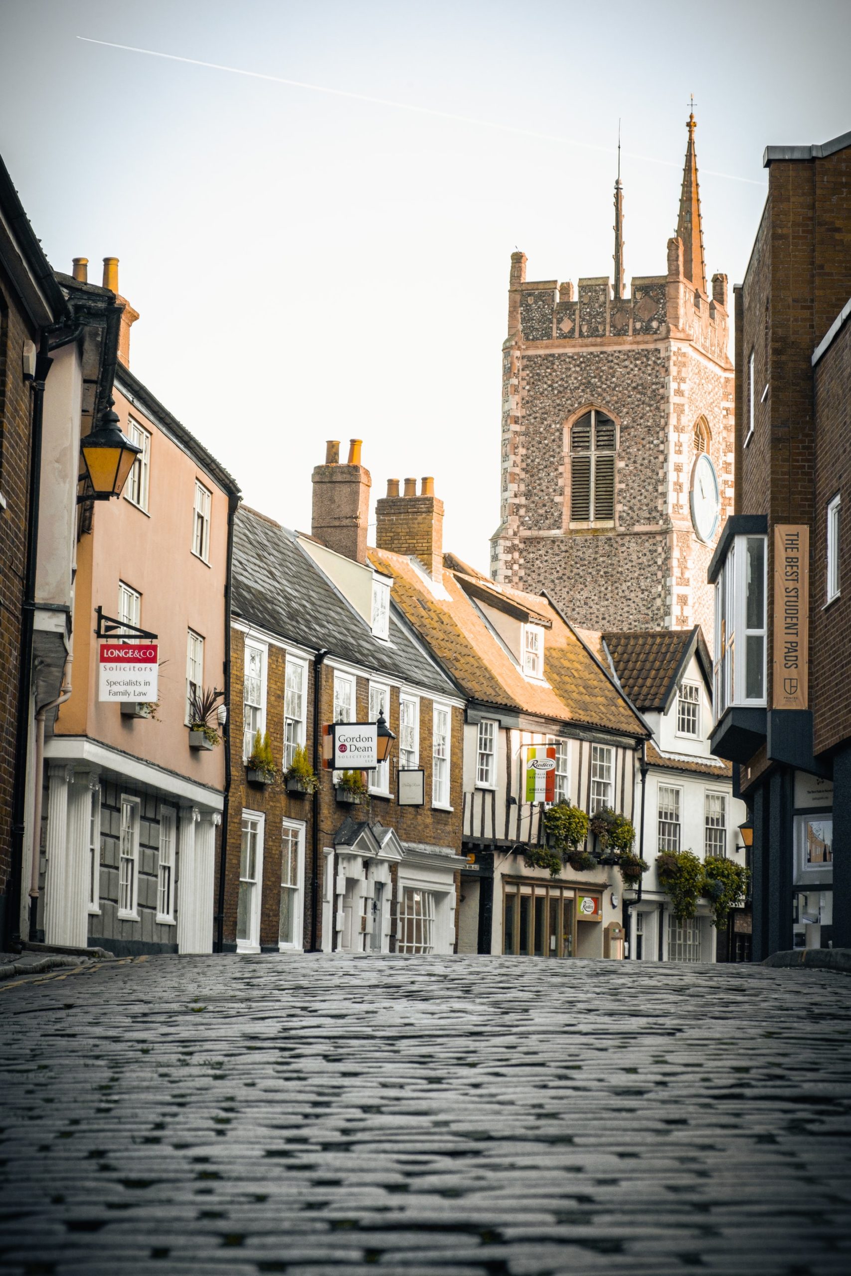 cobbled street in Norwich
