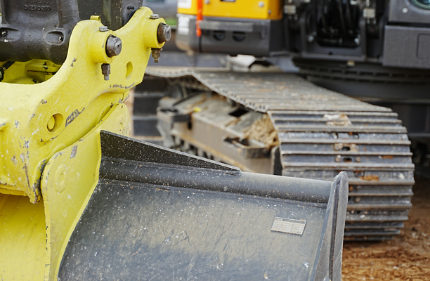 Close up of digger on construction site