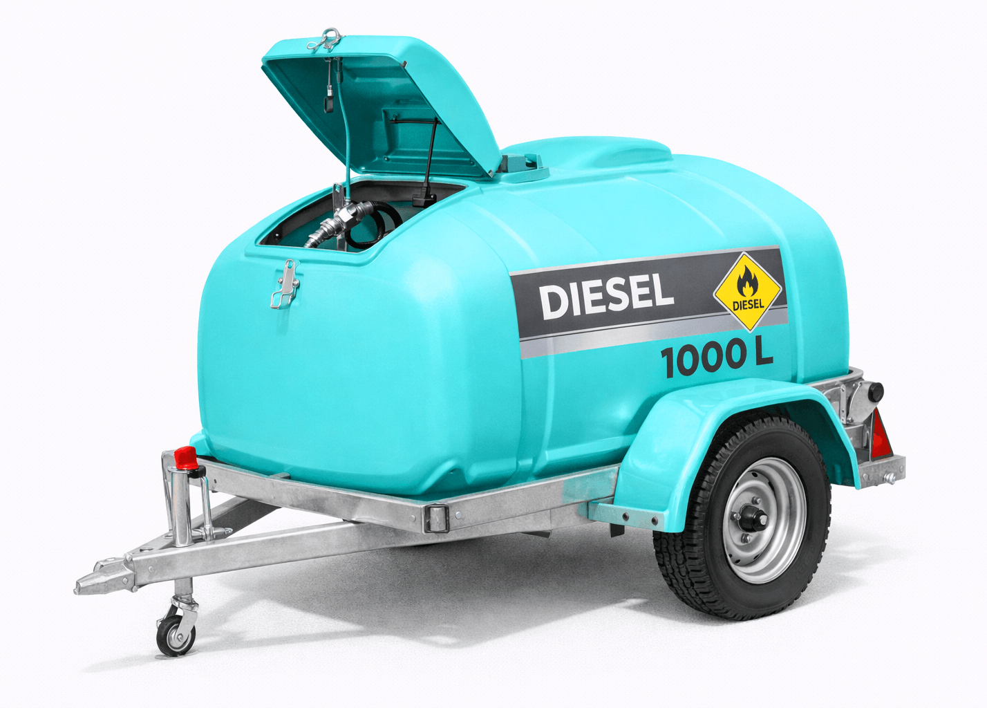 1000L diesel storage bowser in blue