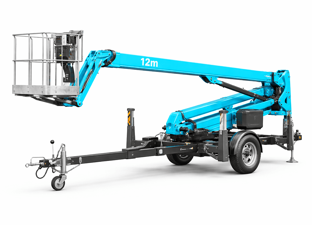 12m Towable boom lift in blue