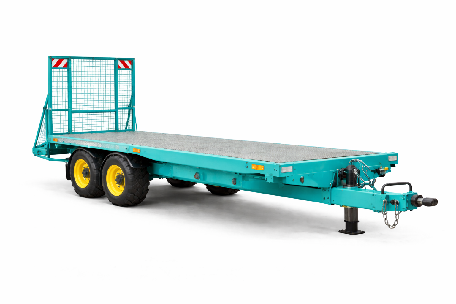 Flat bed trailer for tele-handlers in blue