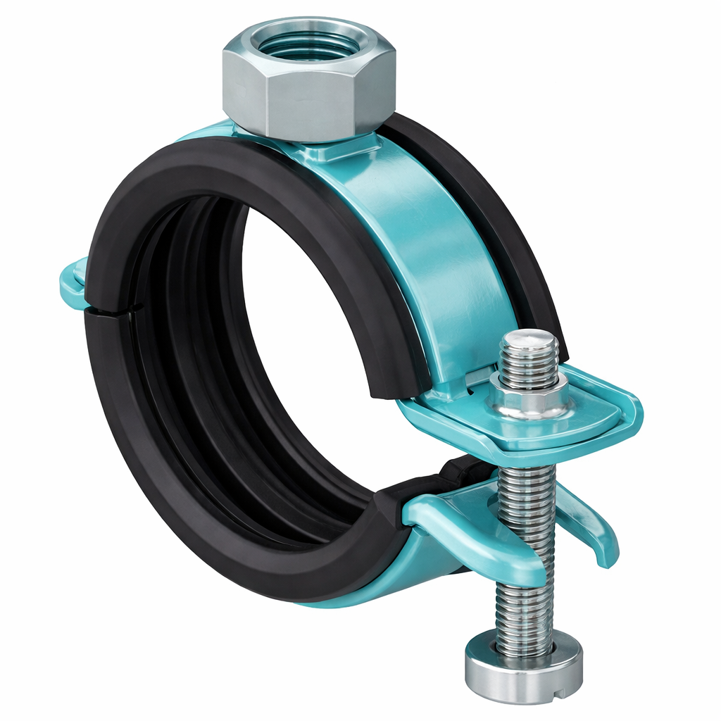 Pipe clamp attachment in blue